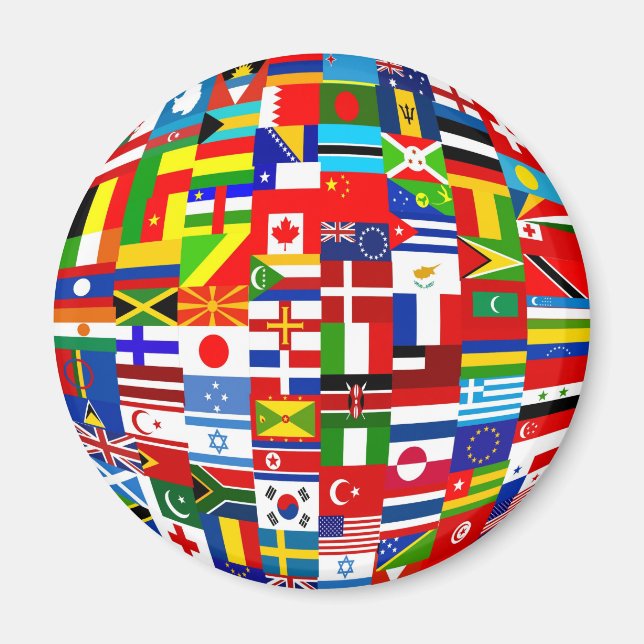 Flagga Globe Magnet (Framsidan)