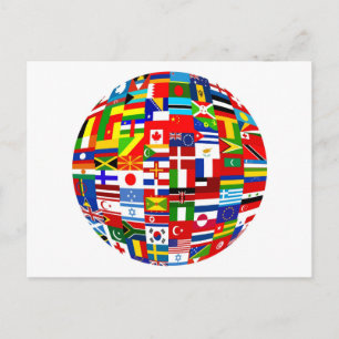 Flagga Globe Vykort