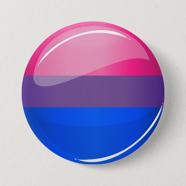 Flagga Glossy Round Bisexuality Knapp (Framsida)