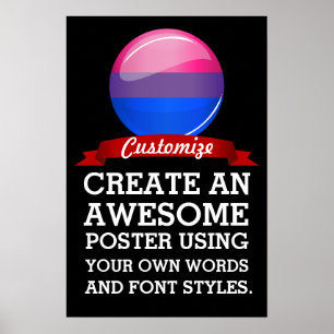 Flagga Glossy Round Bisexuality Poster