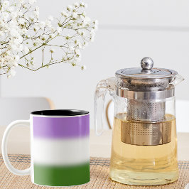 Flagga Gradient Genderqueer Pride - Flagga Genderq Två-Tonad Mugg