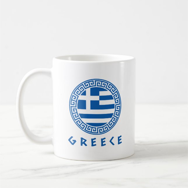 Flagga Grekland Kaffemugg (Vänster)