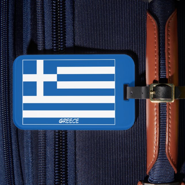 Flagga Grekland souvenir Bagagebricka (Framsida Insitu 4)