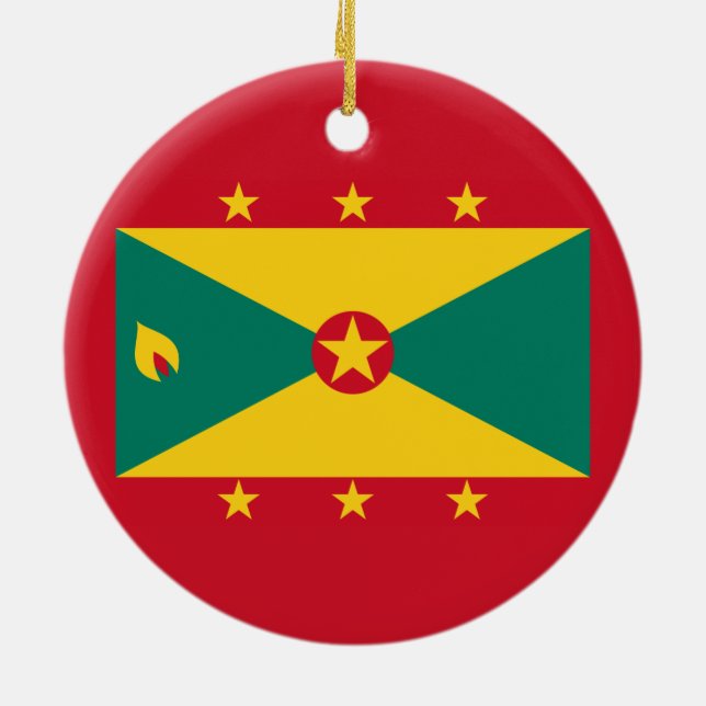 Flagga Grenada Julgransprydnad Keramik (Baksidan)
