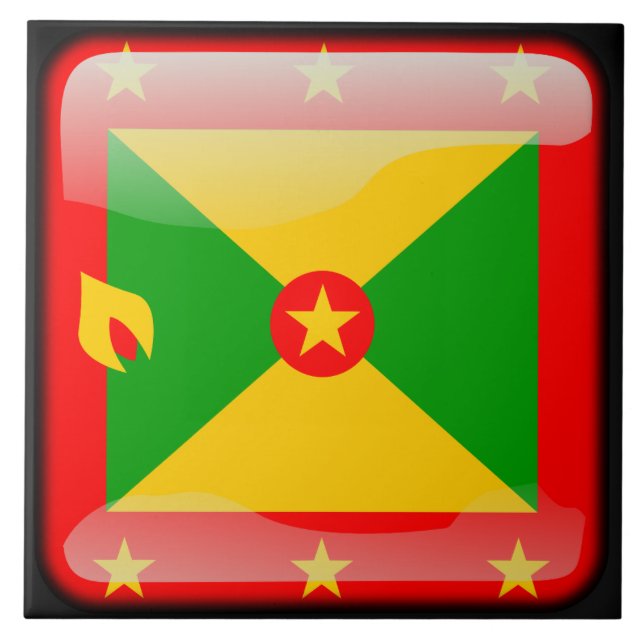 Flagga Grenada Kakelplatta (Framsidan)