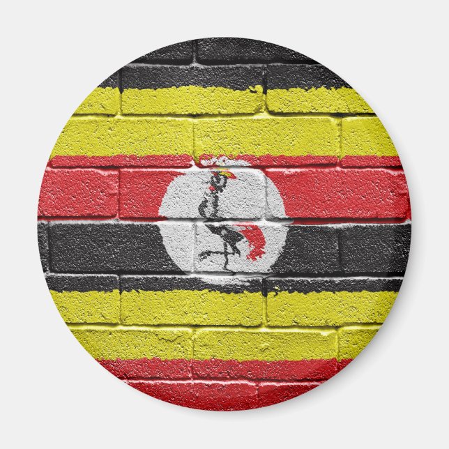 flagga_grunge_wall_Uganda Magnet (Framsidan)