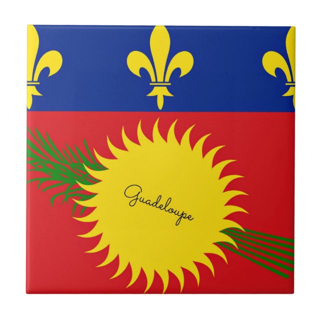 Flagga Guadeloupe Kakelplatta (Framsidan)