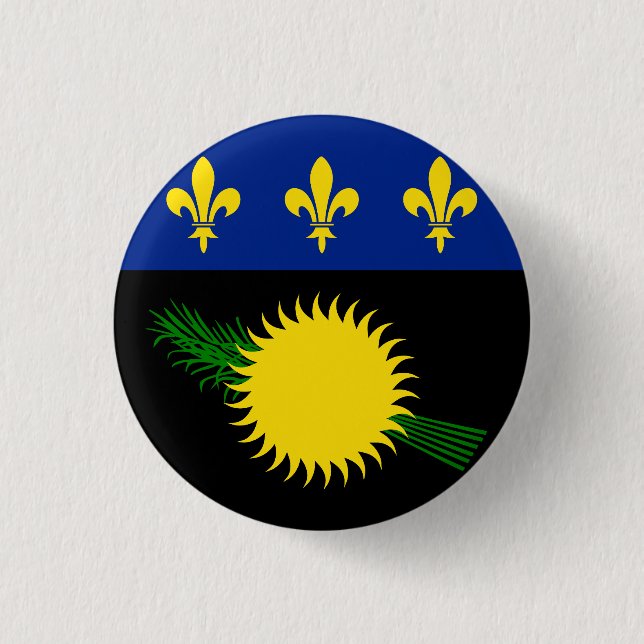 Flagga Guadeloupe Knapp (Framsida)