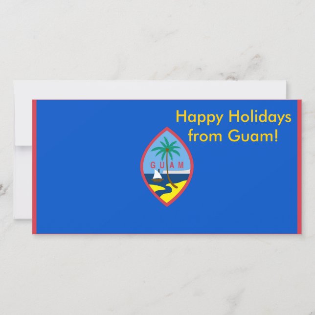 Flagga Guam, Glad helg från USA Julkort (Framsida)