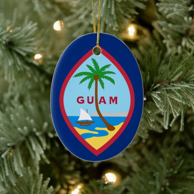 Flagga Guam Julgransprydnad Keramik (Träd)