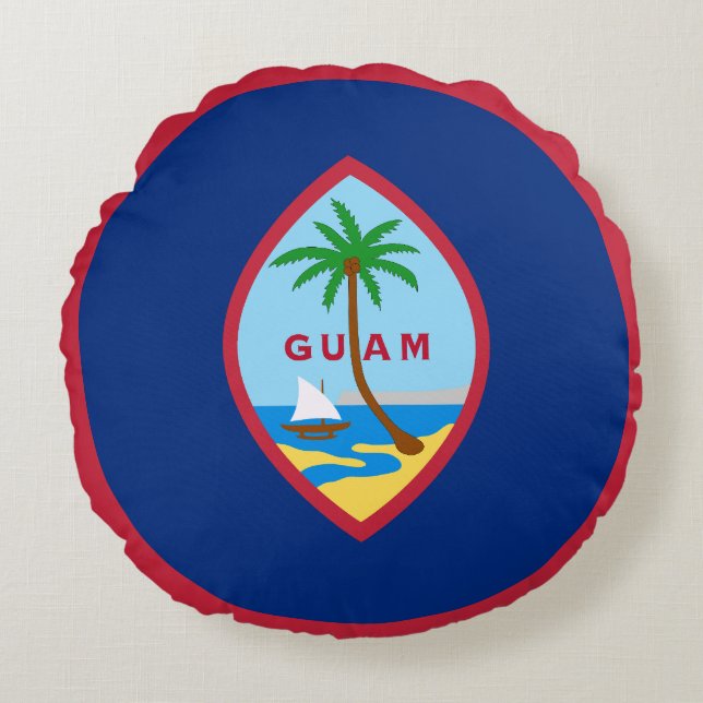 Flagga Guam Rund Kudde (Framsidan)
