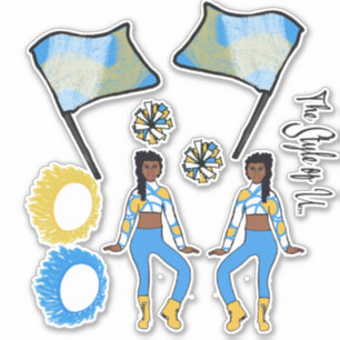 Flagga Guard Stickers (Blå Guld vit A) Klistermärken