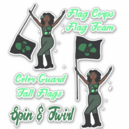 Flagga Guard Stickers (Grönt Flower) Klistermärken