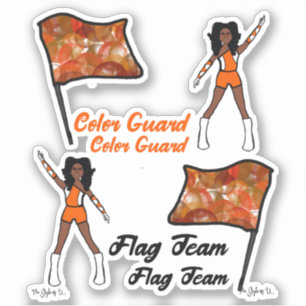 Flagga Guard Stickers (Orange Vit 3) Klistermärken