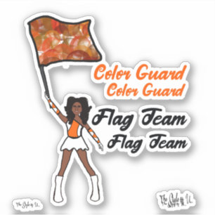 Flagga Guard Stickers (Orange vit 4) Klistermärken