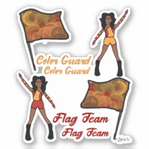 Flagga Guard Stickers (Röda Guld 3) Klistermärken