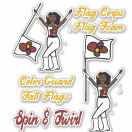 Flagga Guard Stickers (rödblomma) Klistermärken