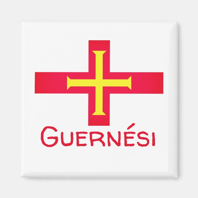Flagga Guernési Magnet (Framsidan)