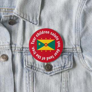 Flagga Guyana Nationalhymn Röd Grön Gul Knapp
