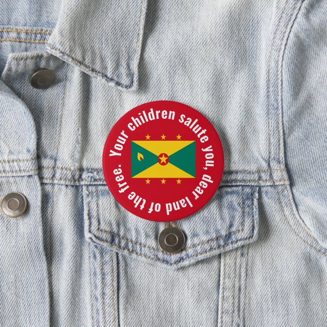 Flagga Guyana Nationalhymn Röd Grön Gul Knapp (In Situ)