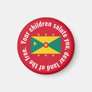 Flagga Guyana Nationalhymn Röd Grön Gul Magnet