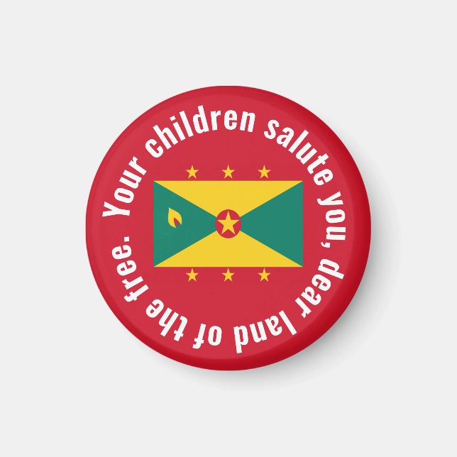 Flagga Guyana Nationalhymn Röd Grön Gul Magnet (Framsidan)