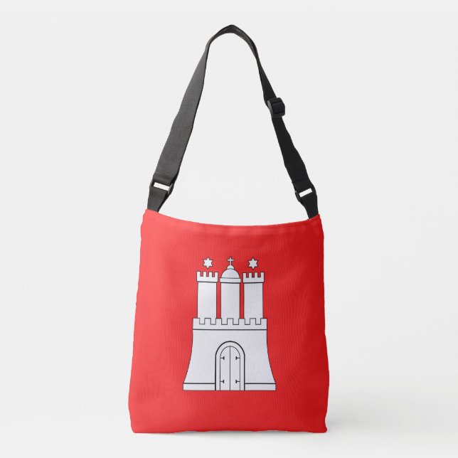 Flagga Hamburg Crossbody-väska Axelväska (Framsida)