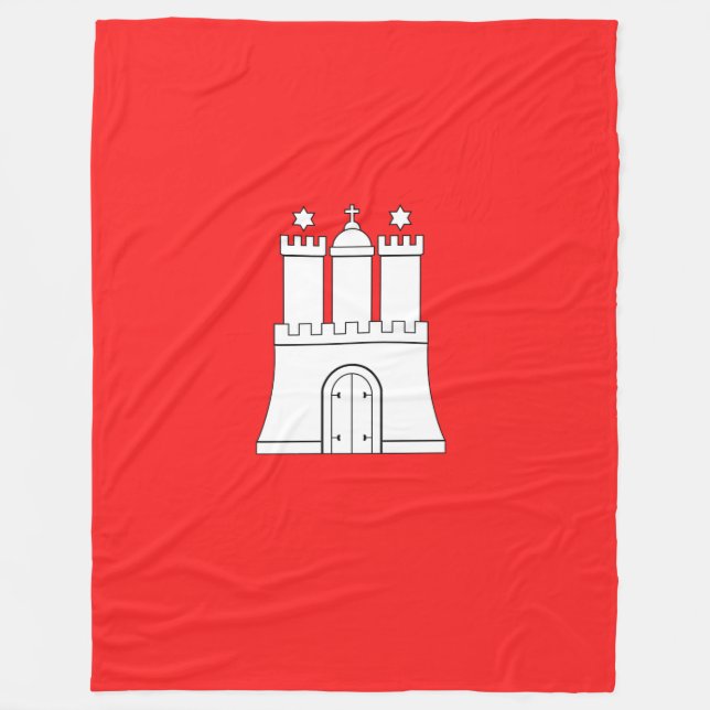 Flagga Hamburg Fleece Blanket (Framsidan)