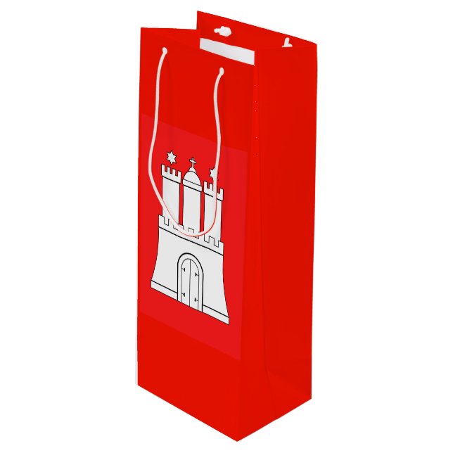 Flagga Hamburg Vin Gift Bag (Framsidan Vinklad)