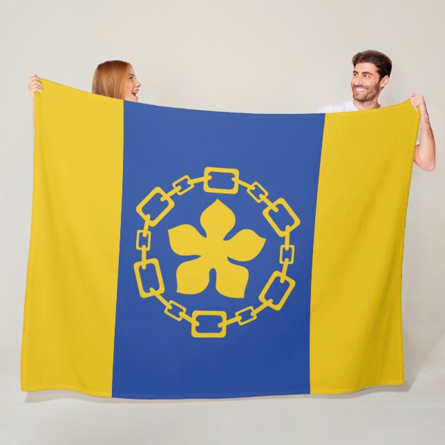 Flagga Hamilton (Ontario, Kanada) Fleecefilt (På plats)