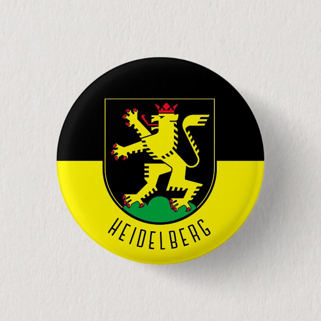 Flagga Heidelberg - TYSKLAND Knapp (Framsida)