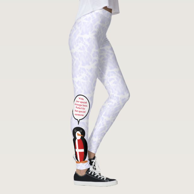 Flagga Helgdag Penguin Talking Leggings (Höger)