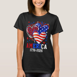 Flagga hjärta leopard 1776 2026 juli 4:e 250-årsda t shirt