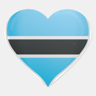 Flagga-hjärtdekaler för pride i Botswana kärlek Hjärtformat Klistermärke