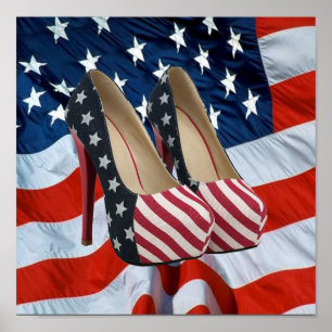 FLAGGA HÖGA HEEL SHOES ART POSTER