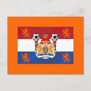 Flagga Holland Netherlands Soccer Artwork Vykort