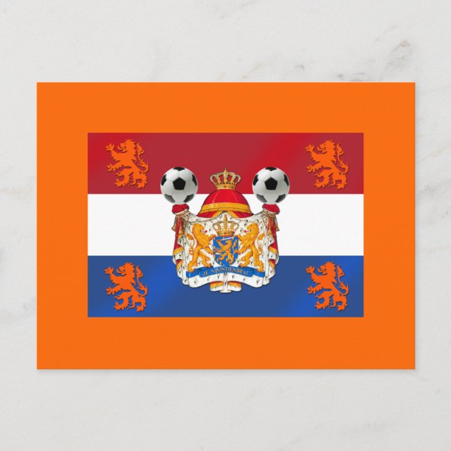 Flagga Holland Netherlands Soccer Artwork Vykort (Framsida)
