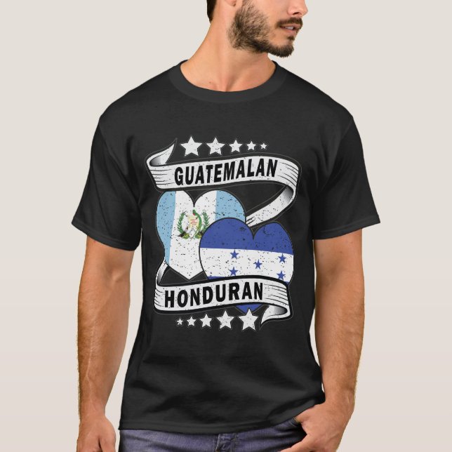 Flagga Honduran och Guatemala T Shirt (Framsida)