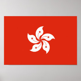 Flagga Hong Kong Bauhinia Blakeana HK Flagga Poster
