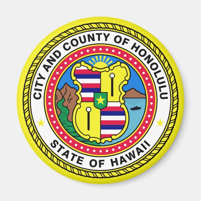Flagga Honolulu, Hawai’i Magnet (Framsidan)