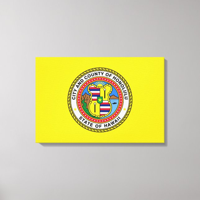 Flagga Honolulu (Hawaii) Canvastryck (Framsida)