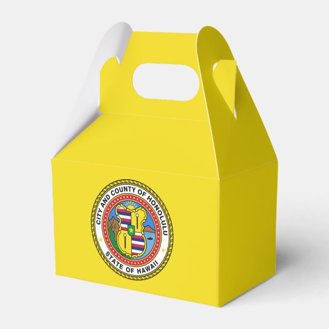 Flagga Honolulu, Hawaii Favor Box Presentaskar (Framsidan Sidan)