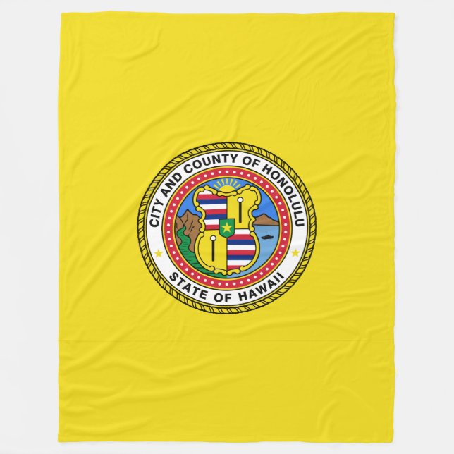 Flagga Honolulu, Hawaii Fleece Blanket (Framsidan)