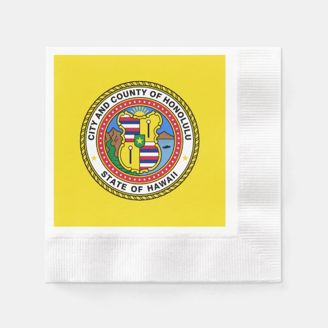 Flagga Honolulu, Hawaii Napkins Pappersservett (Framsidan)