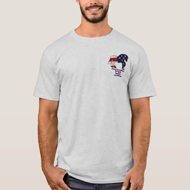 Flagga horse1, blåttlogotyp tee shirt (Framsida)