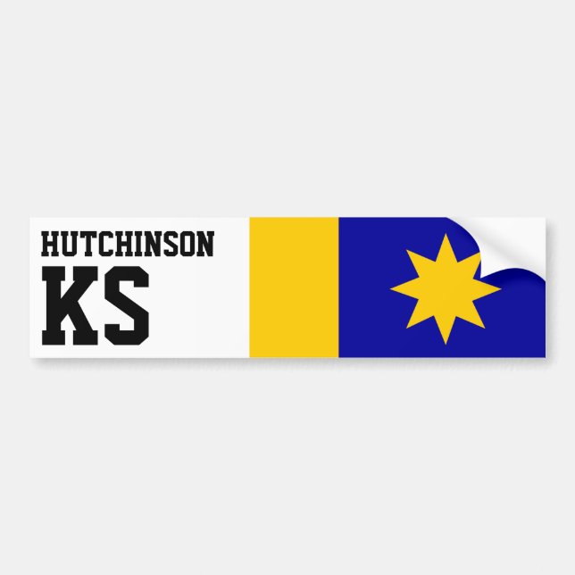 Flagga Hutchinson, Kansas Bildekal (Framsidan)