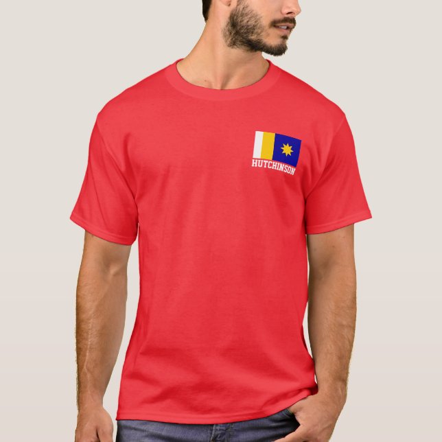 Flagga Hutchinson, Kansas T-Shirt (Framsida)