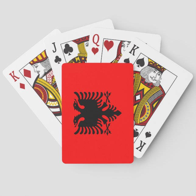 Flagga i Albanien Casinokort (Baksidan)