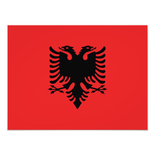 Flagga i Albanien Fototryck (Framsidan)