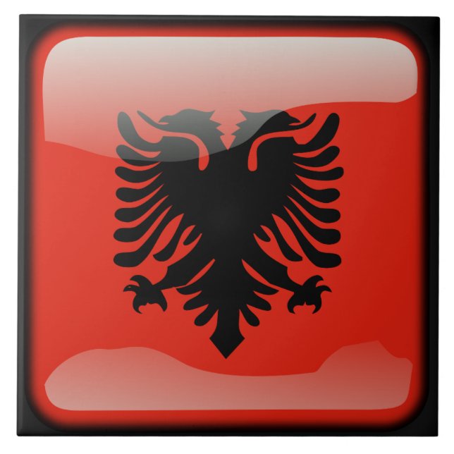 Flagga i Albanien Kakelplatta (Framsidan)